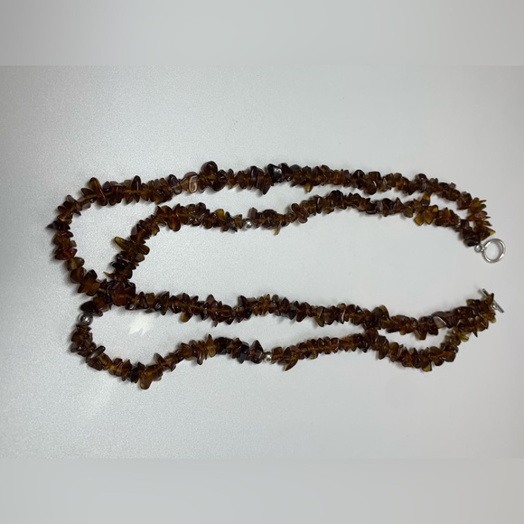 Early Silpada VERY RARE 2-Strand Sterling & Amber Bead Toggle Clasp Necklace - Picture 15 of 16